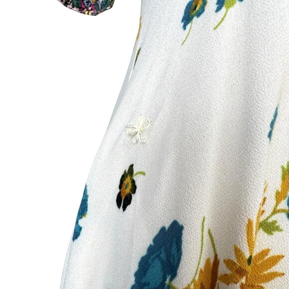 Free People Mix It Up Mixed Floral Print V-neck Babydoll Mini Dress *UPCYCLED* - Picture 11 of 14